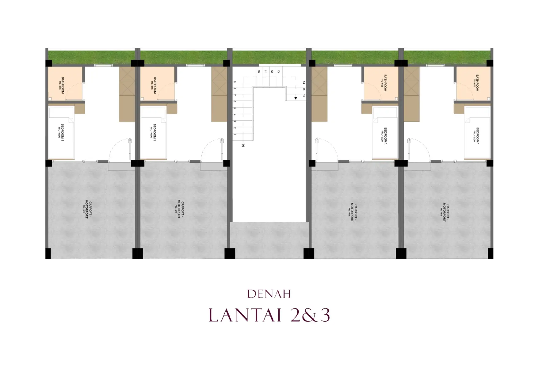 denah lantai 2 dan 3